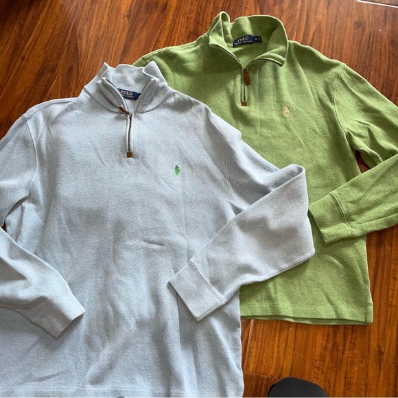 Polo Ralph Lauren Other - Polo Ralph Lauren Bundle of 2 Sweater Pullovers 3/4 Zip Blue Green Medium